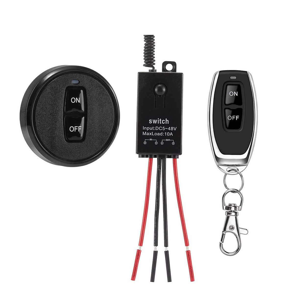 dstfuy mini wireless switch receiver installed inside a wall box for easy ceiling light control