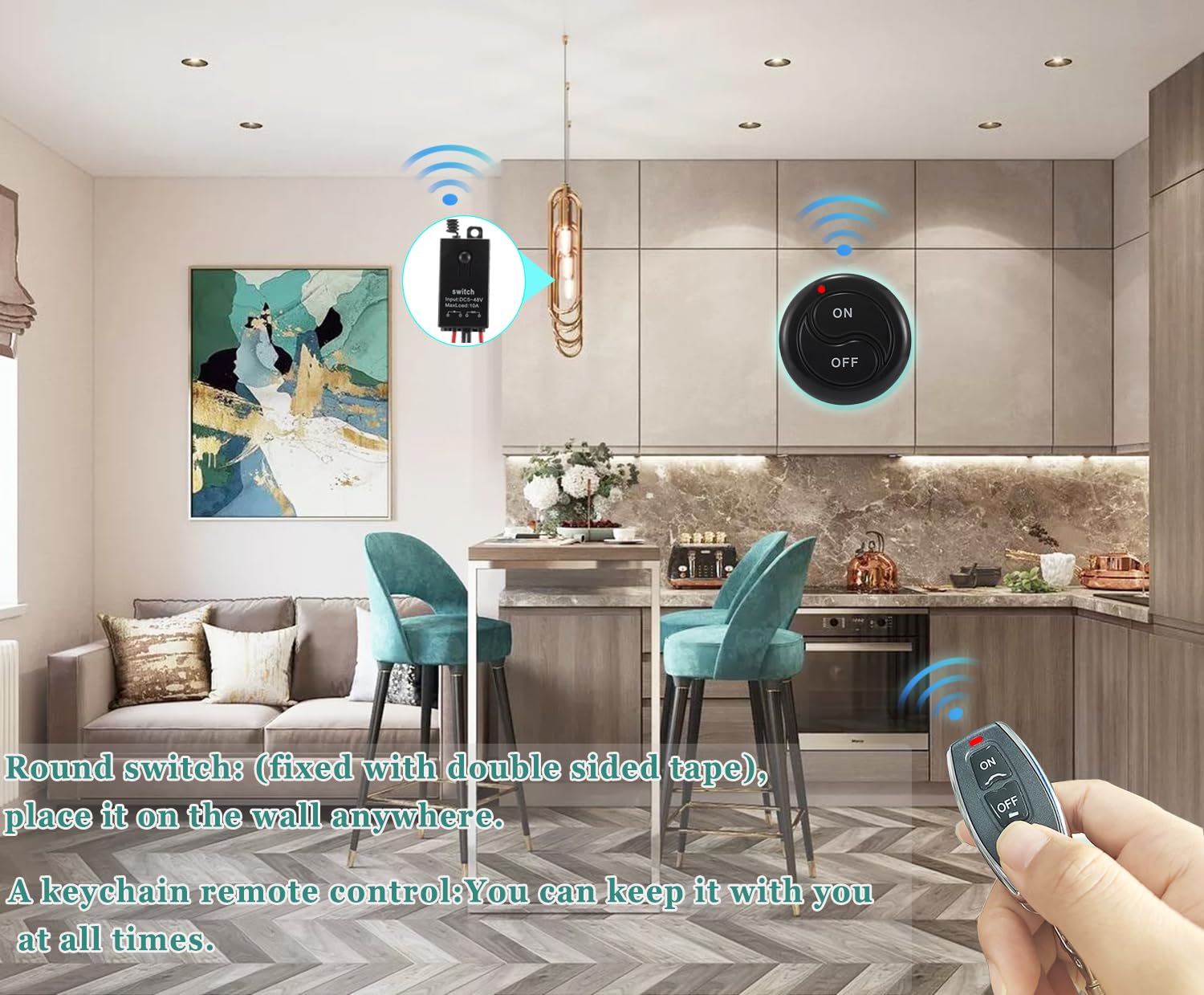 Dstfuy portable remote for flexible control from anywhere.