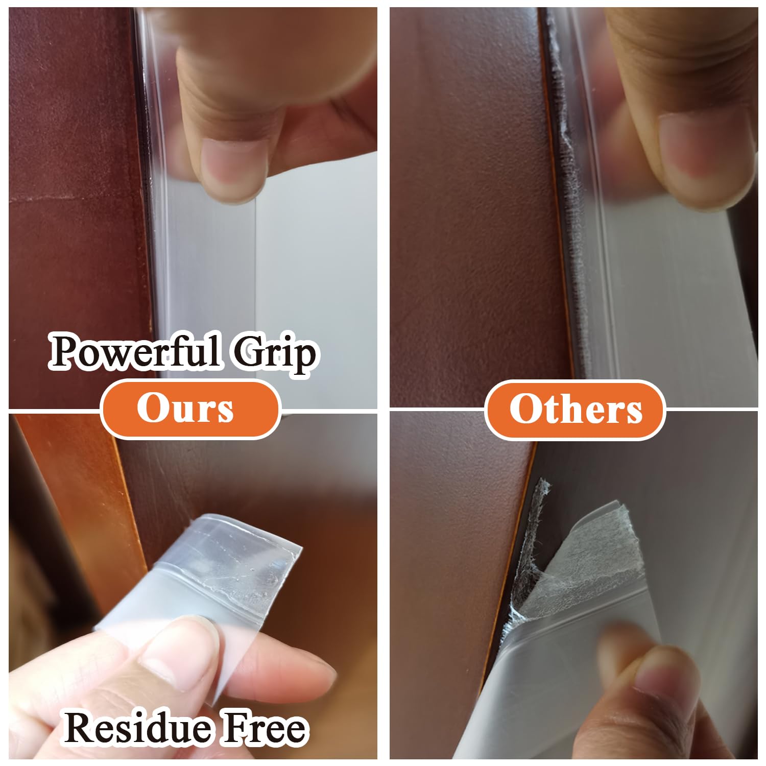 Dstorelhp removable silicone seal demonstrates residue-free removal from smooth surfaces.