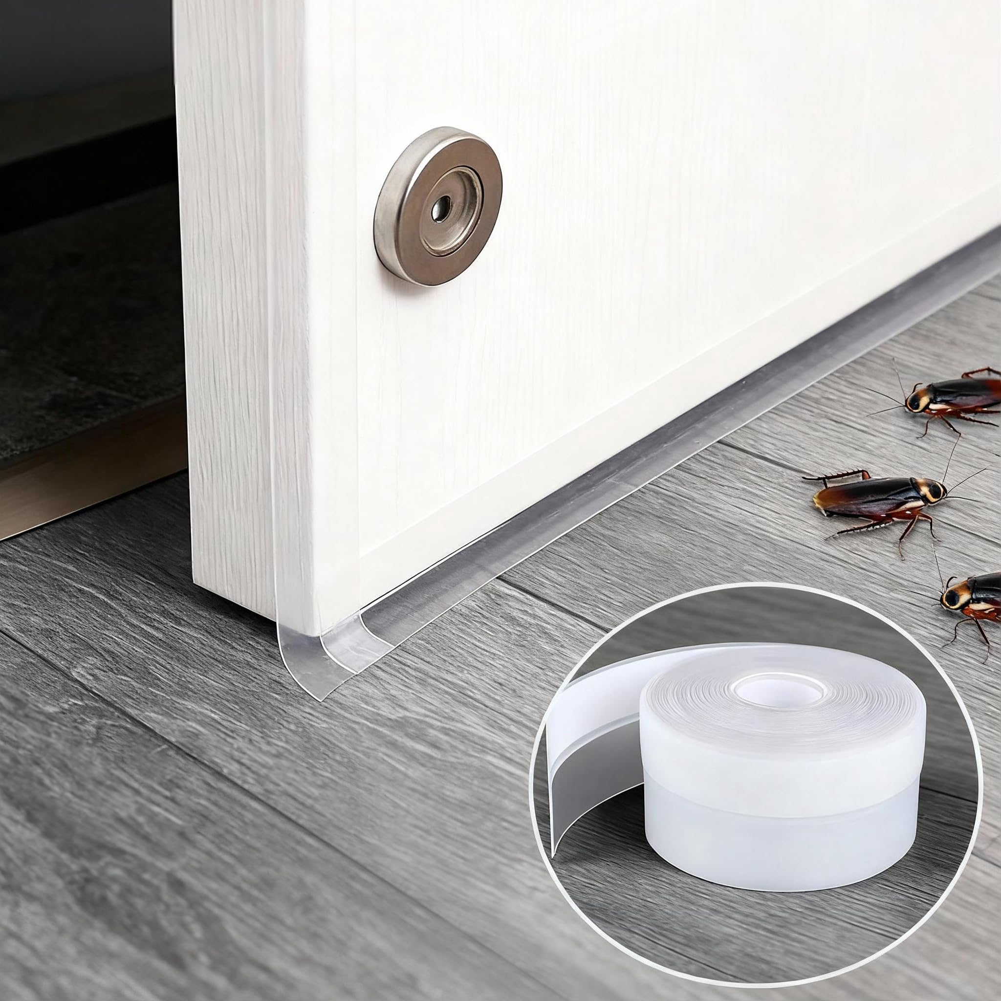 Dstorelhp upgraded 49-2ft silicone weather stripping on a door to reduce drafts.