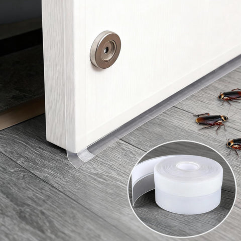 Dstorelhp upgraded 49-2ft silicone weather stripping on a door to reduce drafts.