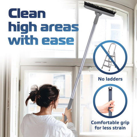 DSV Standard grout scrub brush cleans narrow grout gaps without bending or kneeling