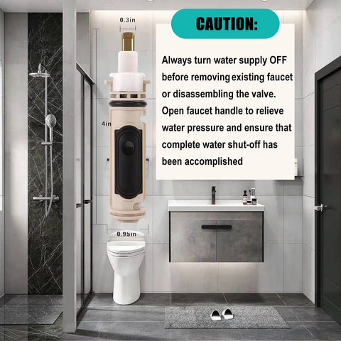 Visual of tub/shower cartridge swap in progress