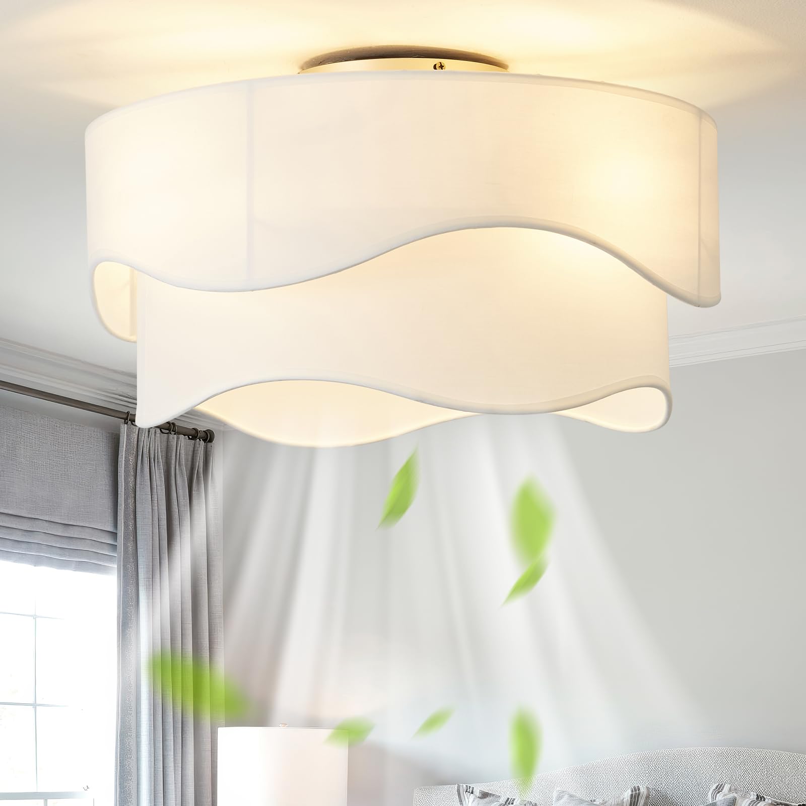 DSYBRI flush mount ceiling fan with light for compact rooms and subtle airflow.