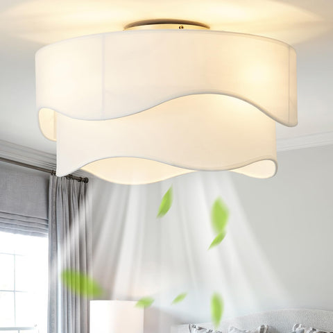 DSYBRI flush mount ceiling fan with light for compact rooms and subtle airflow.