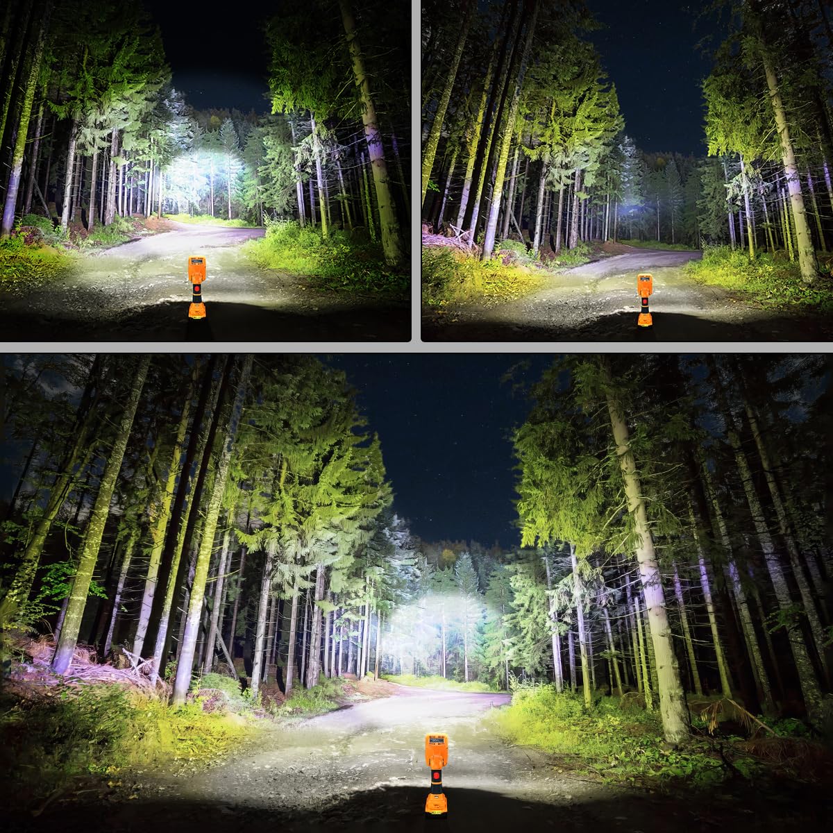 DTEZTECH LED flashlight featuring a USB charging port for devices on the move