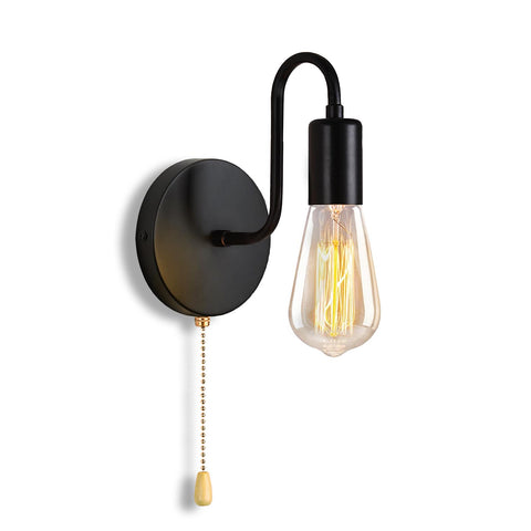 DTIEDY pull chain wall light with gooseneck design for vintage ambiance