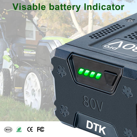 DTK 3500mAh 80V battery compatible with Greenworks 80V tools.