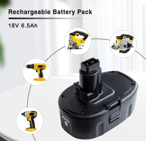 DTK 7.0Ah 18V battery for Dewalt DW9096, compatible with 18V tools and chargers.
