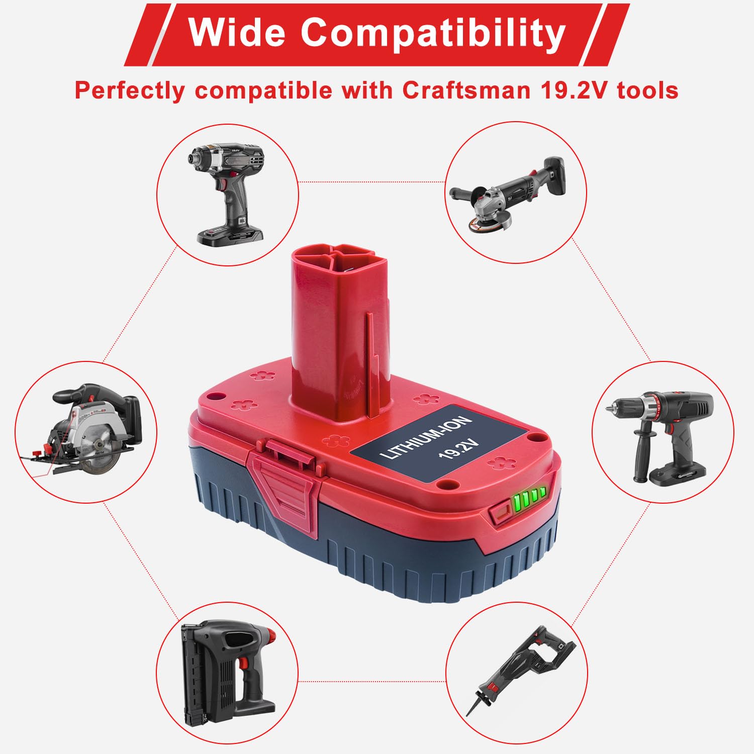 DTK battery in-use with Craftsman C3 series tools