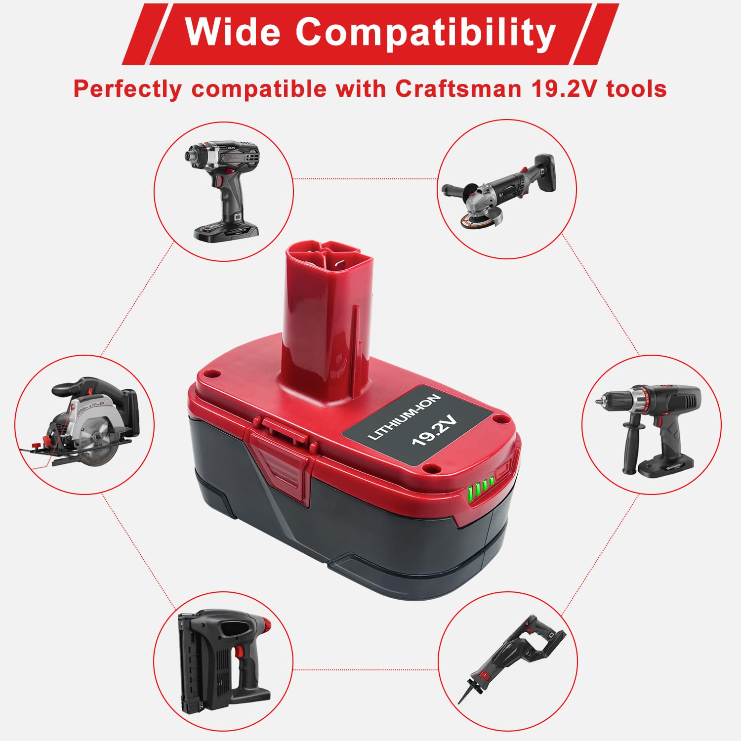 DTK C3 battery compatibility label with Craftsman C3 models