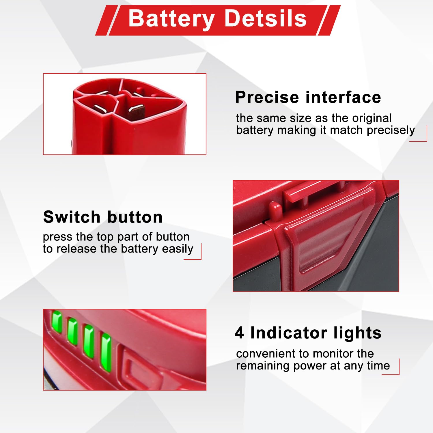 DTK C3 battery with ABS+PC case for durability and heat dissipation