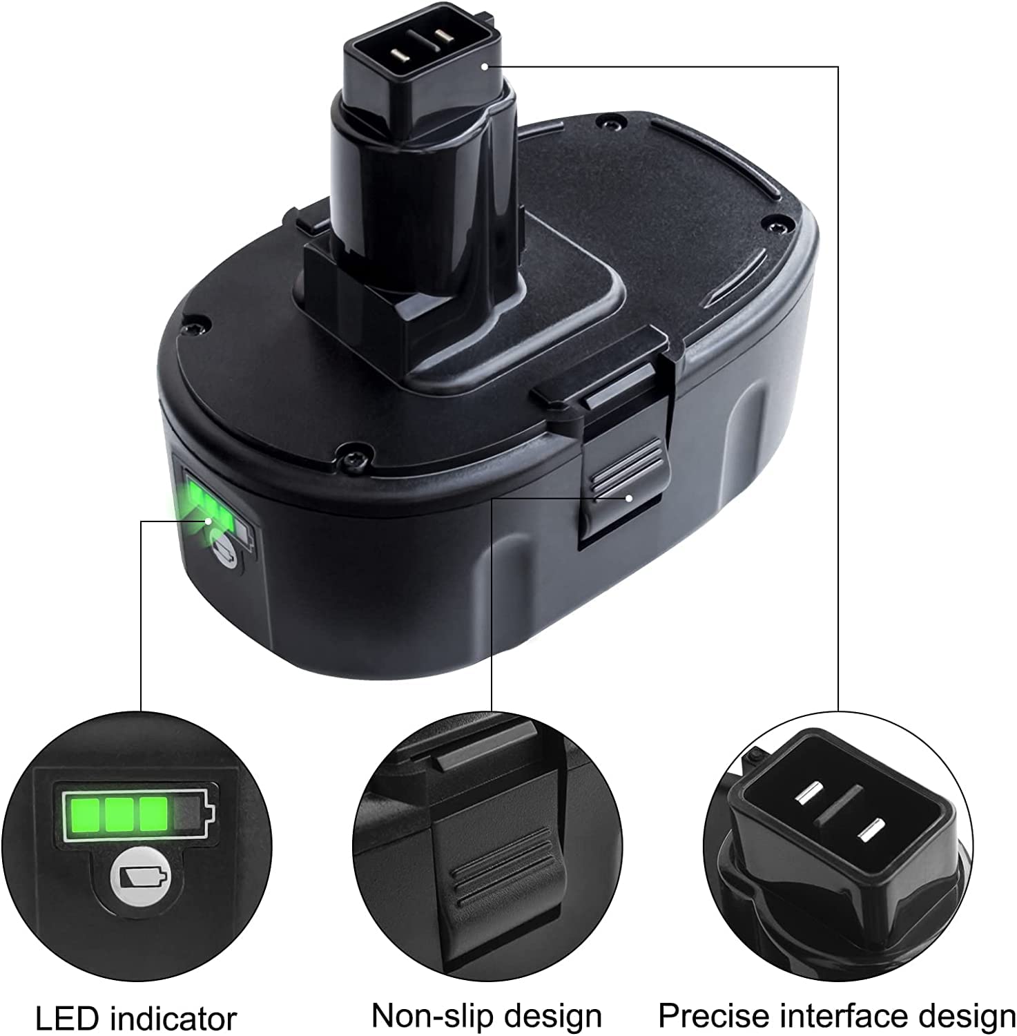 DTK compatibility with Dewalt DC9096 and DW9095 tools.