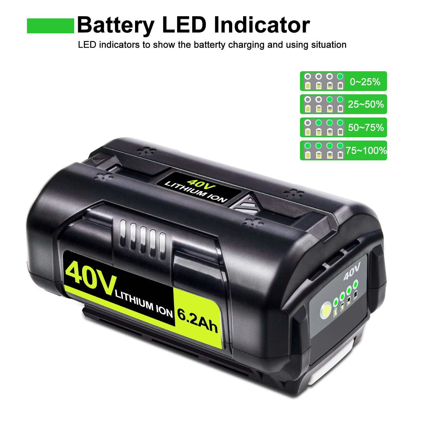 DTK Ryobi 40V battery silicone shell protects from dust and impacts.