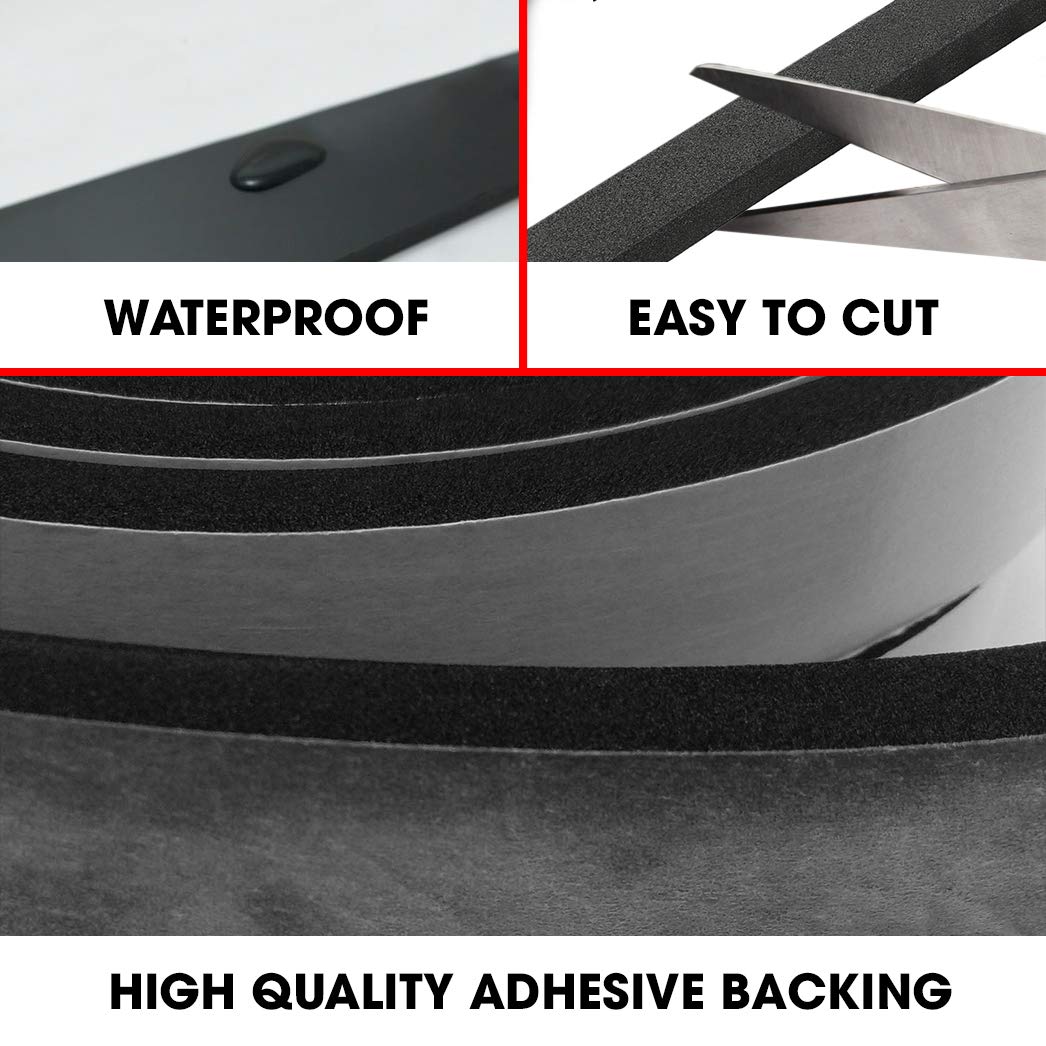 Dualplex weather-seal foam tape with adhesive back for quick installation.