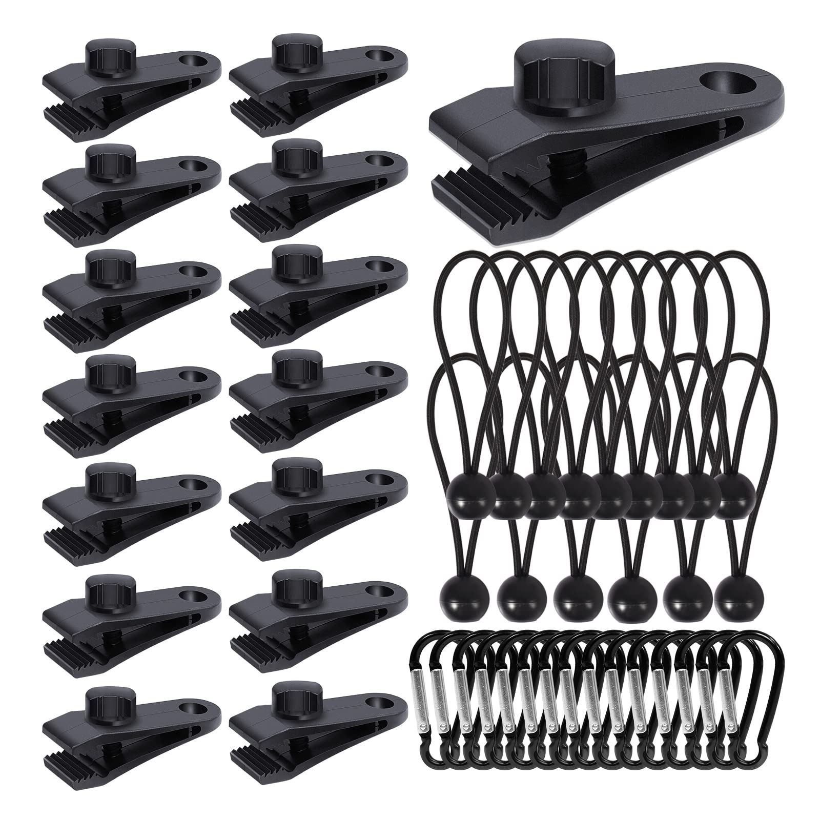 Dualshine tarp clamps heavy-duty lock grip close-up showing secure tarp attachment