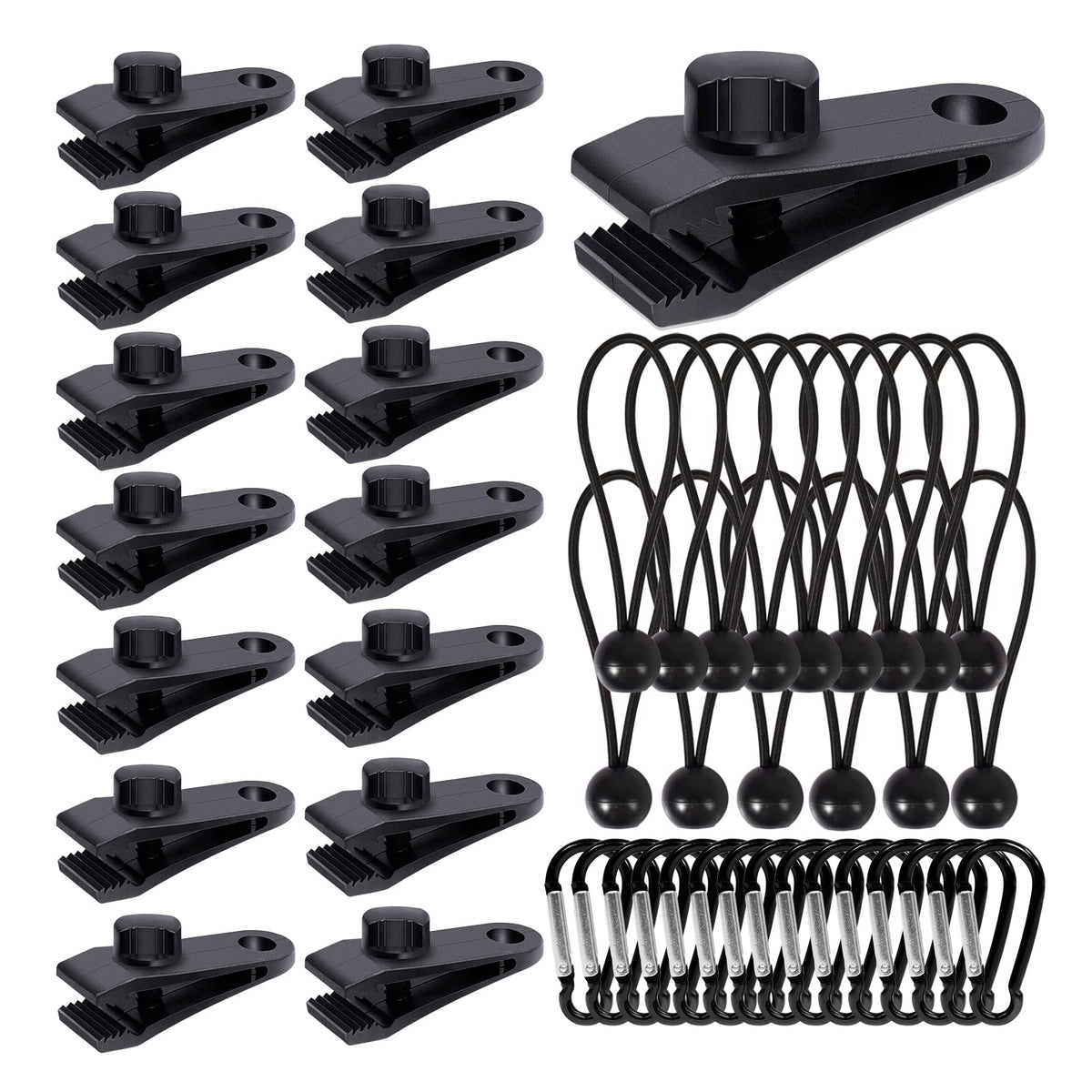 Dualshine tarp clamps heavy-duty lock grip close-up showing secure tarp attachment