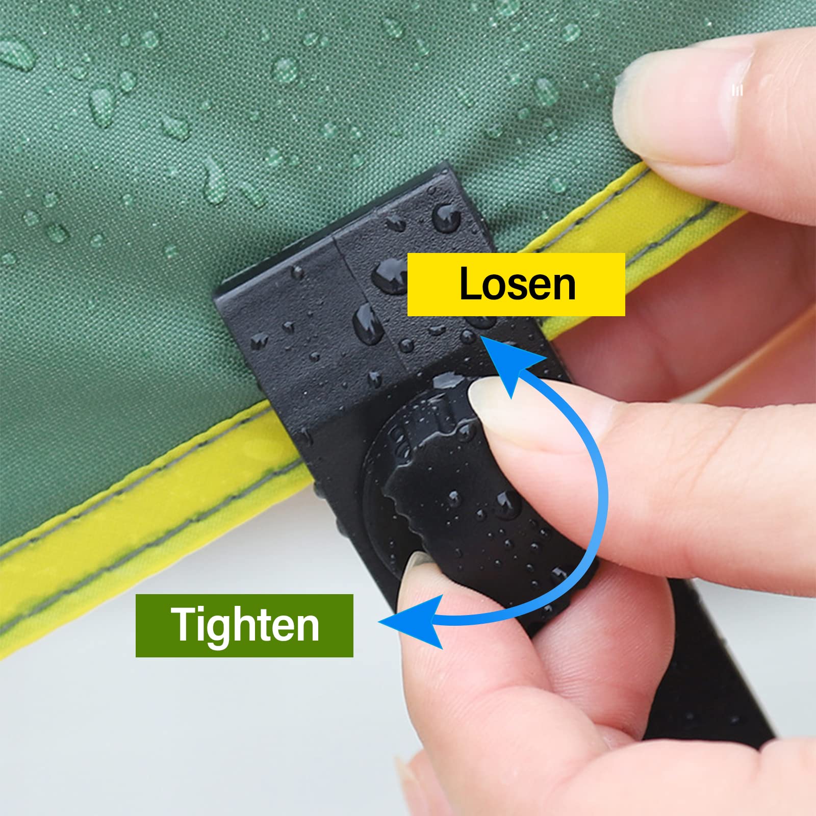 Dualshine tarp clip with toothed design grips fabrics firmly