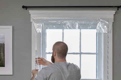 Duck Brand kit requires measuring and cutting to fit windows.