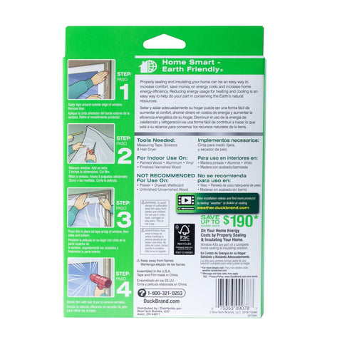 Duck window kit measuring tape and scissors highlight precise sizing.