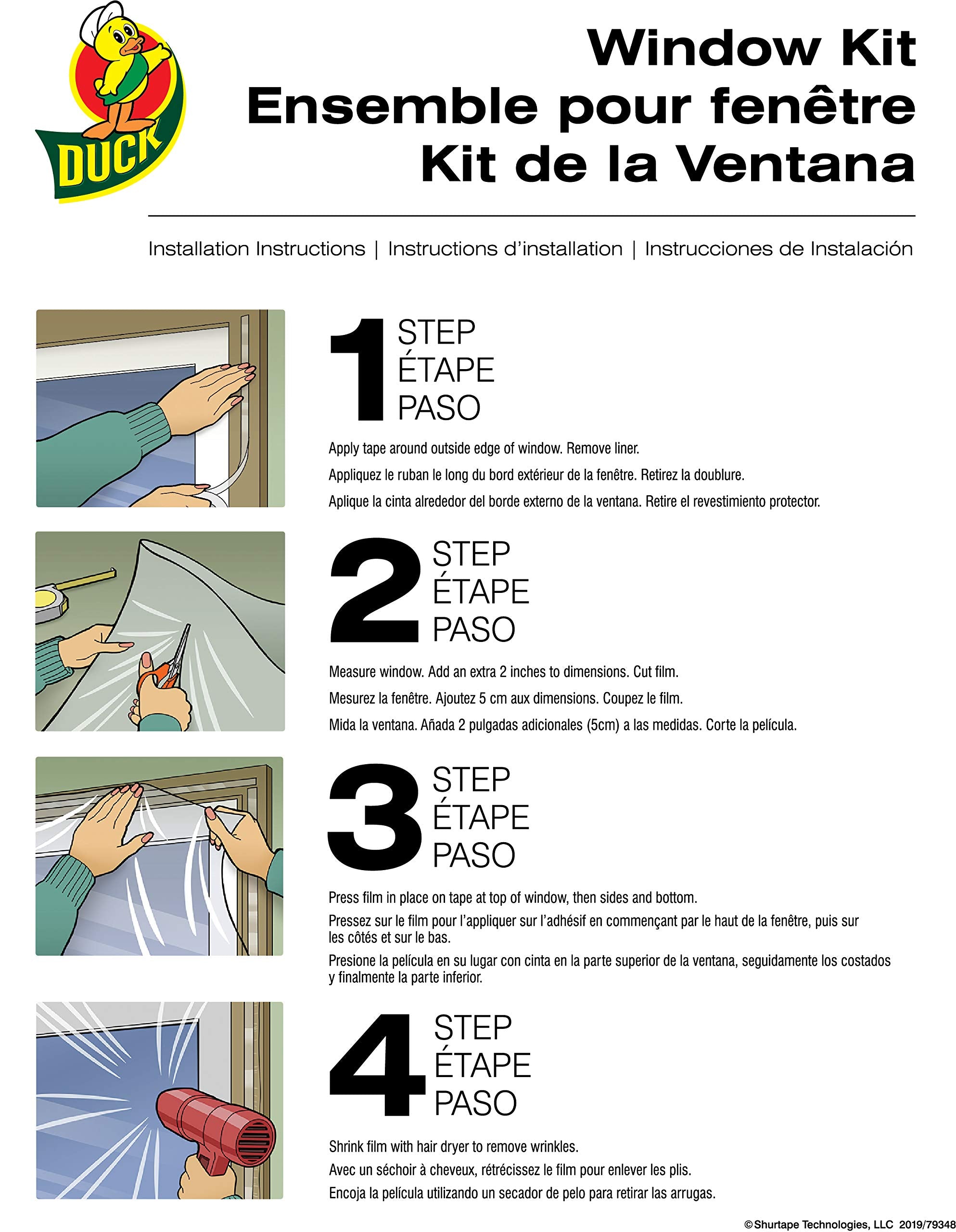 Duck Window Kit completed seal on a patio door