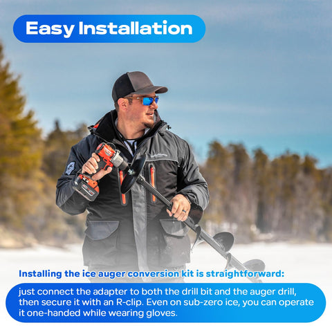 DuckcowsC ice fishing kit installs easily even with gloves on.