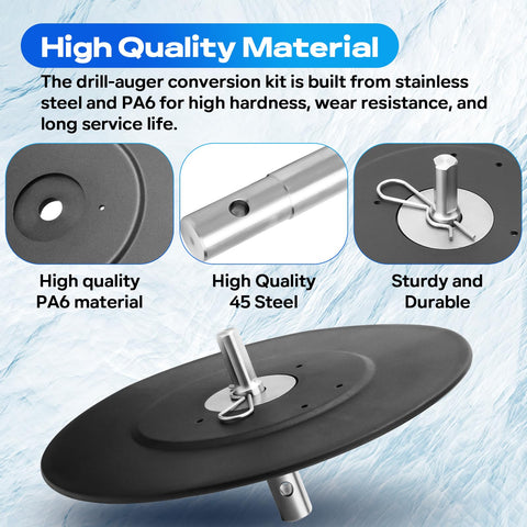 DuckcowsC small metal disc included for versatile ice drilling setups.