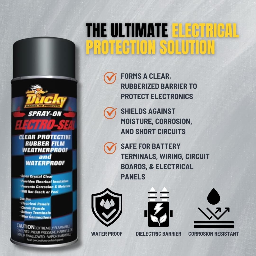 Ducky Products Electro-Seal panel coating forms a flexible seal on an electrical panel