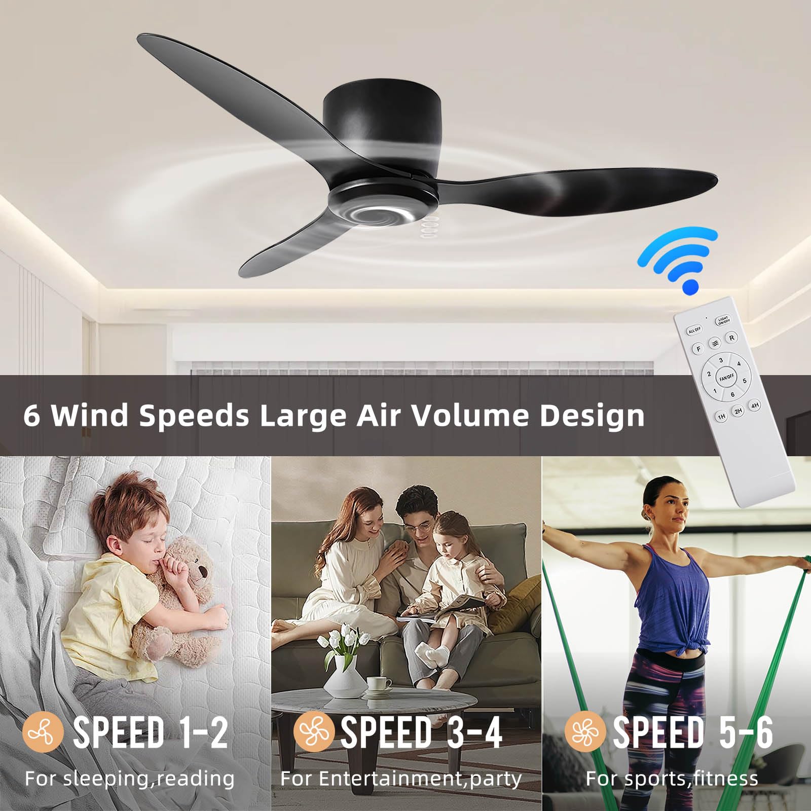 Duclsaty three-blade fan close-up with durable blades