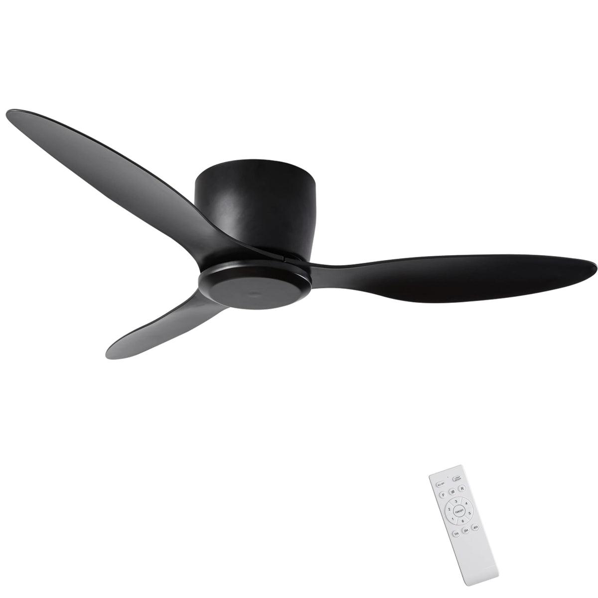 Duclsaty 42-inch black ceiling fan front view for quiet cooling