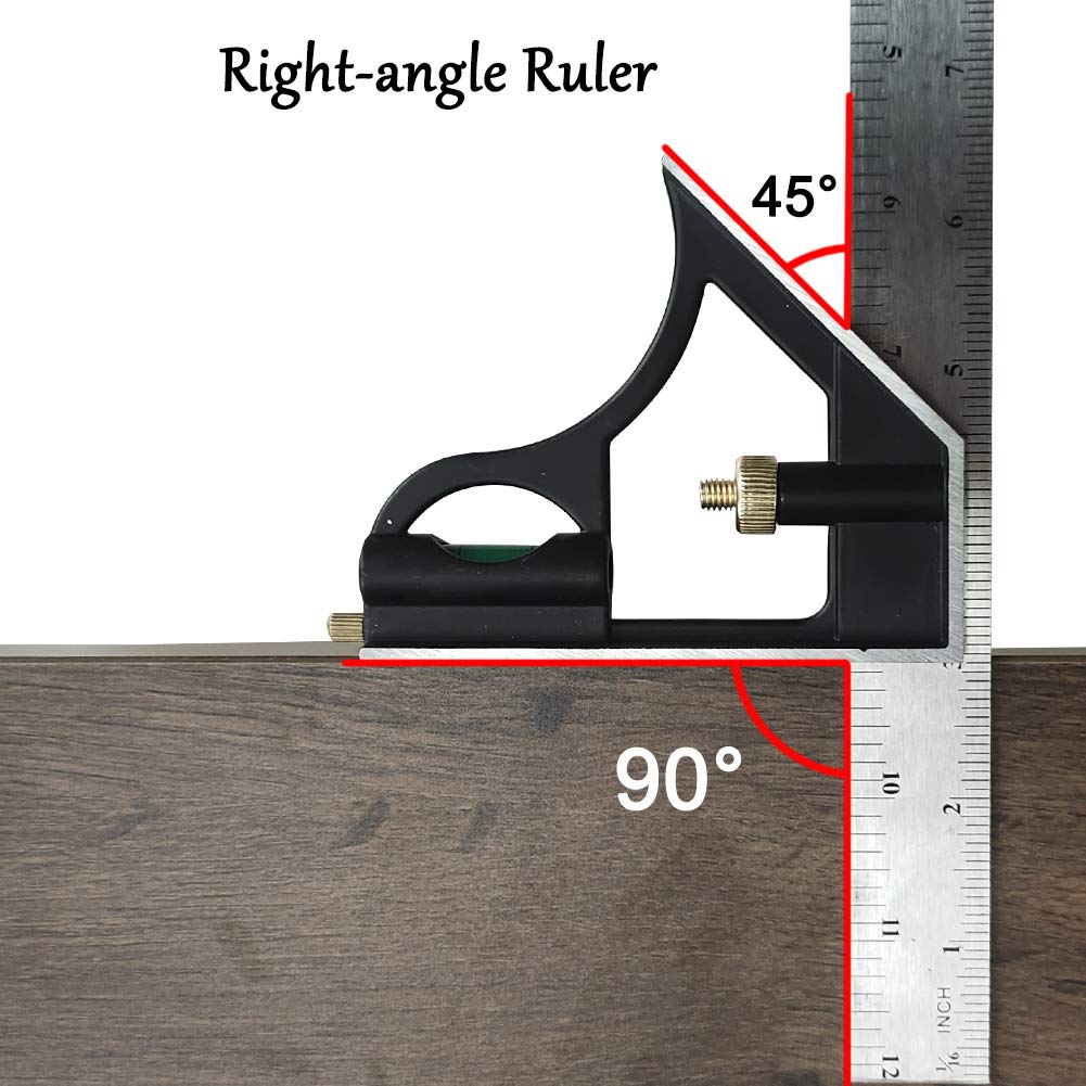 DUEBEL Combination Square stainless steel blade resists rust and lasts.