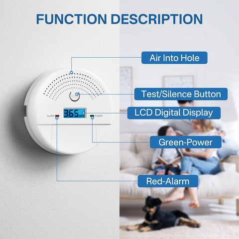 Dufuls 4-pack 2-in-1 detector alarm indicator demonstrates loud 85 dB alert
