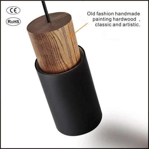 DUHU matte black finish pendant light closeup shows refined craftsmanship