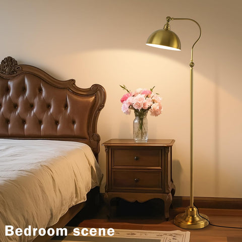 Dujunlinghang brass floor lamp Bluetooth app lets you tailor color and brightness.