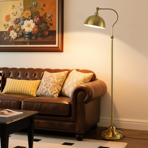 Dujunlinghang brass floor lamp remote control enables easy dimming from anywhere.