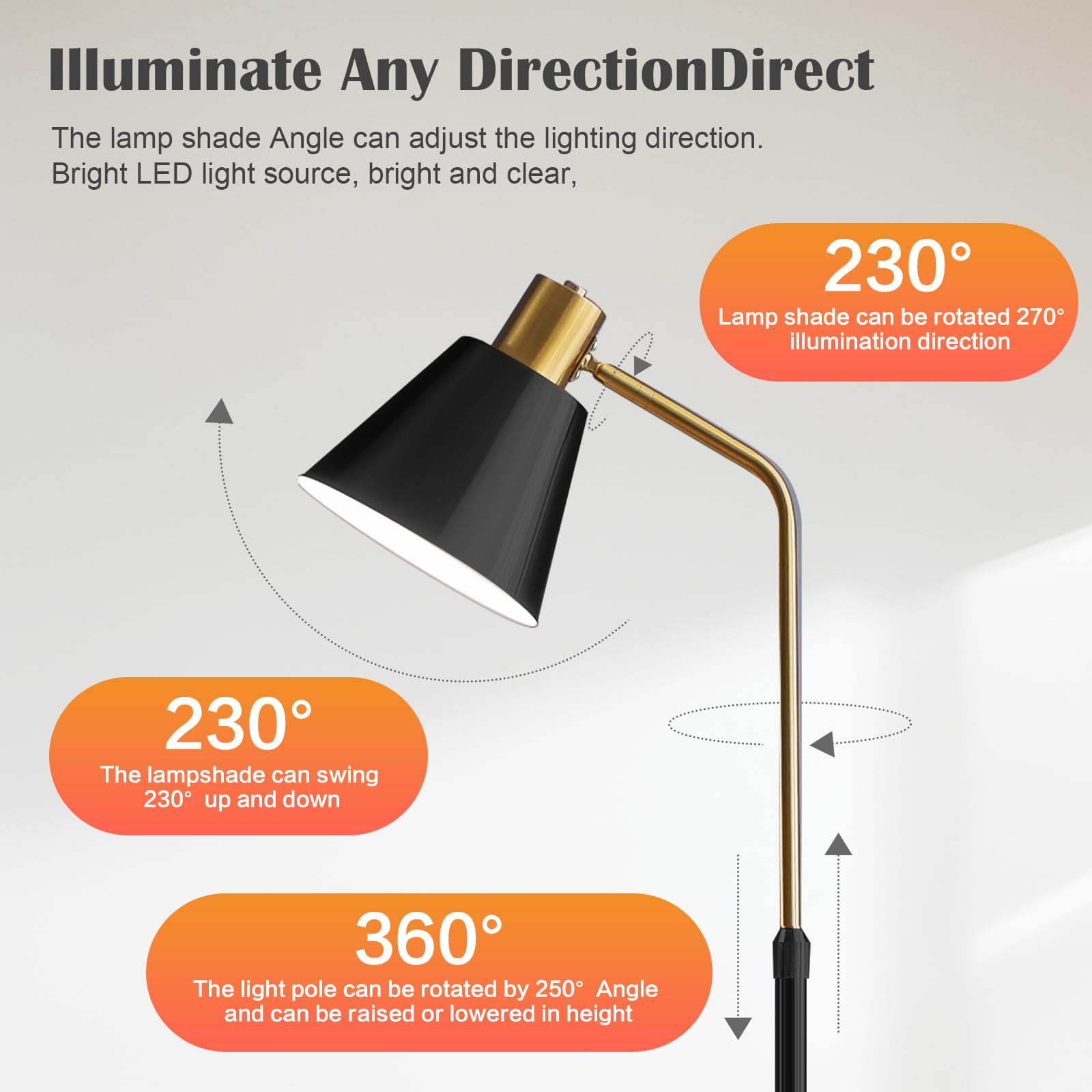 dujunlinghang dimmable black vintage floor lamp easy assembly in minutes