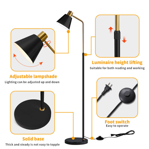 dujunlinghang dimmable black vintage floor lamp enhances living room ambience