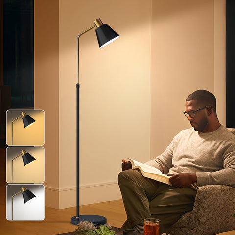 dujunlinghang dimmable black vintage floor lamp with matte black finish complements decor
