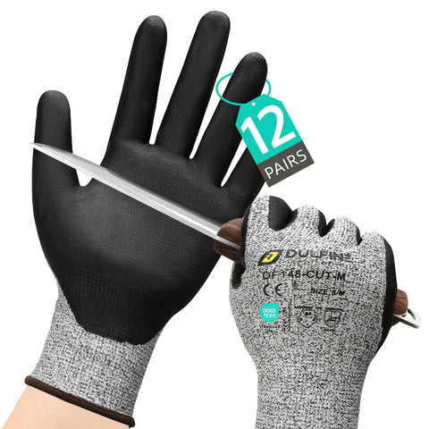 DULFINE A3 cut-resistant gloves with foam nitrile palm for secure grip on sharp materials