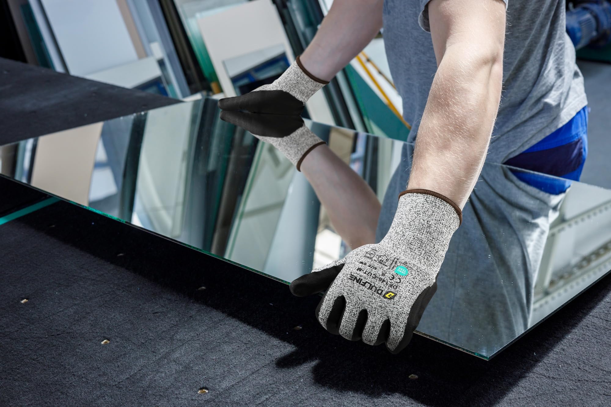 DULFINE A3 gloves ideal for glass cutting tasks requiring precision