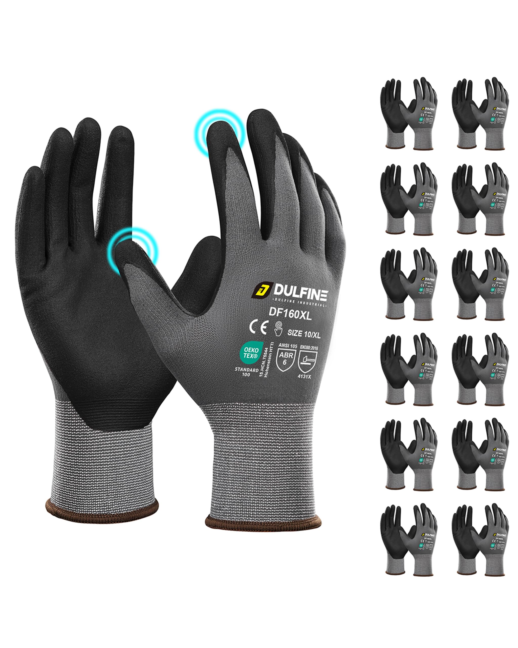 DULFINE MicroFoam nitrile gloves offer a strong grip for light oils and tasks