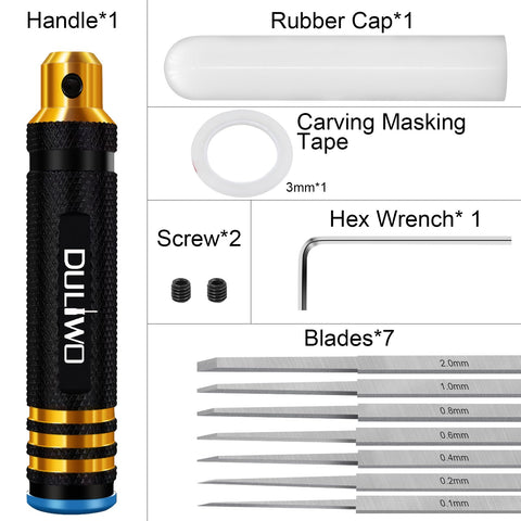 DULIWO Prime Scriber masking tape and rubber cap for safe storage