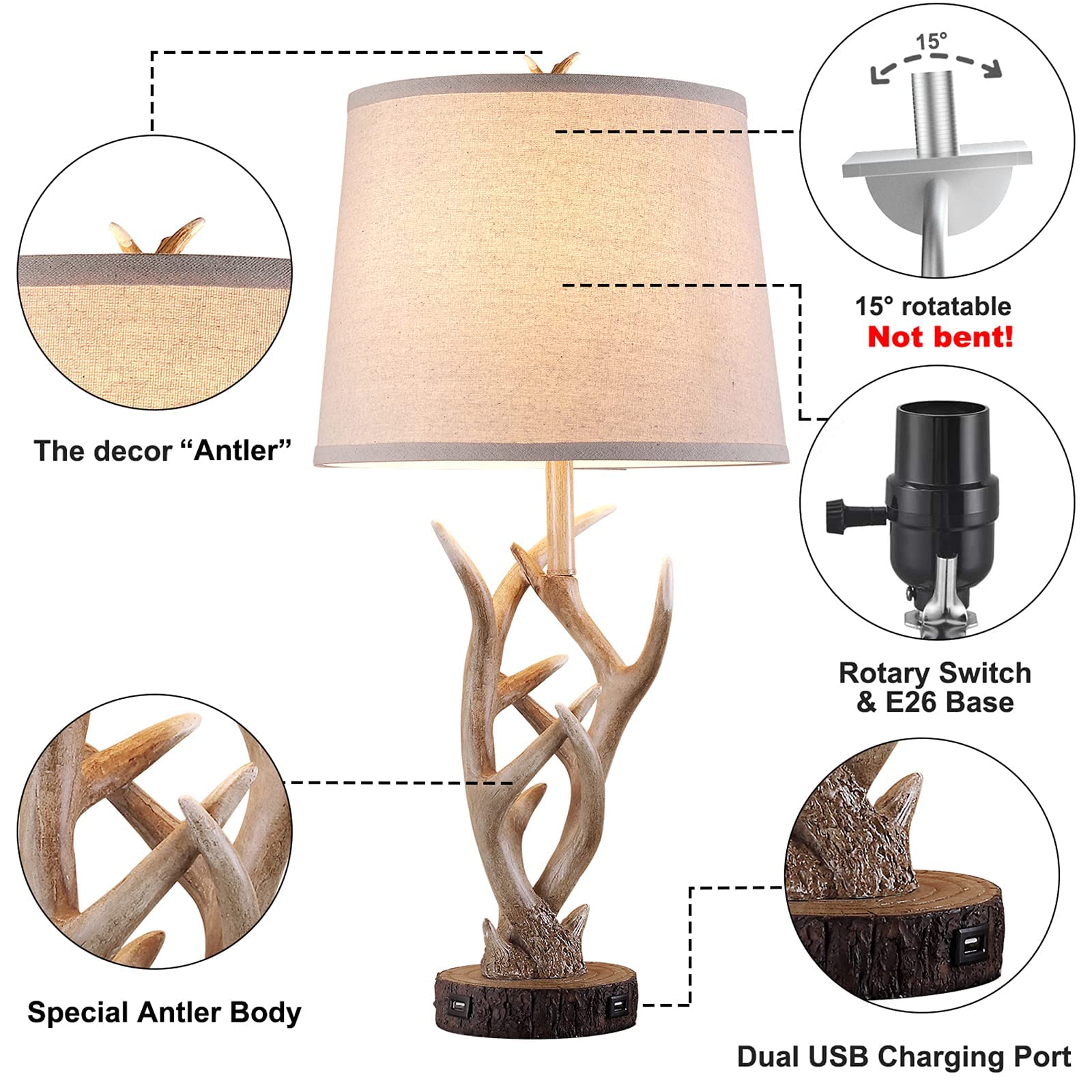 Dungoo Rustic lamp set brings warm, practical decor to any room