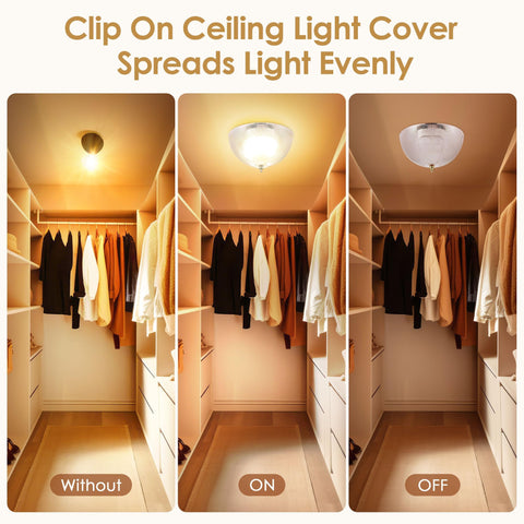 Dunkive clip-on shade installed on an A-type bulb delivering tidy illumination