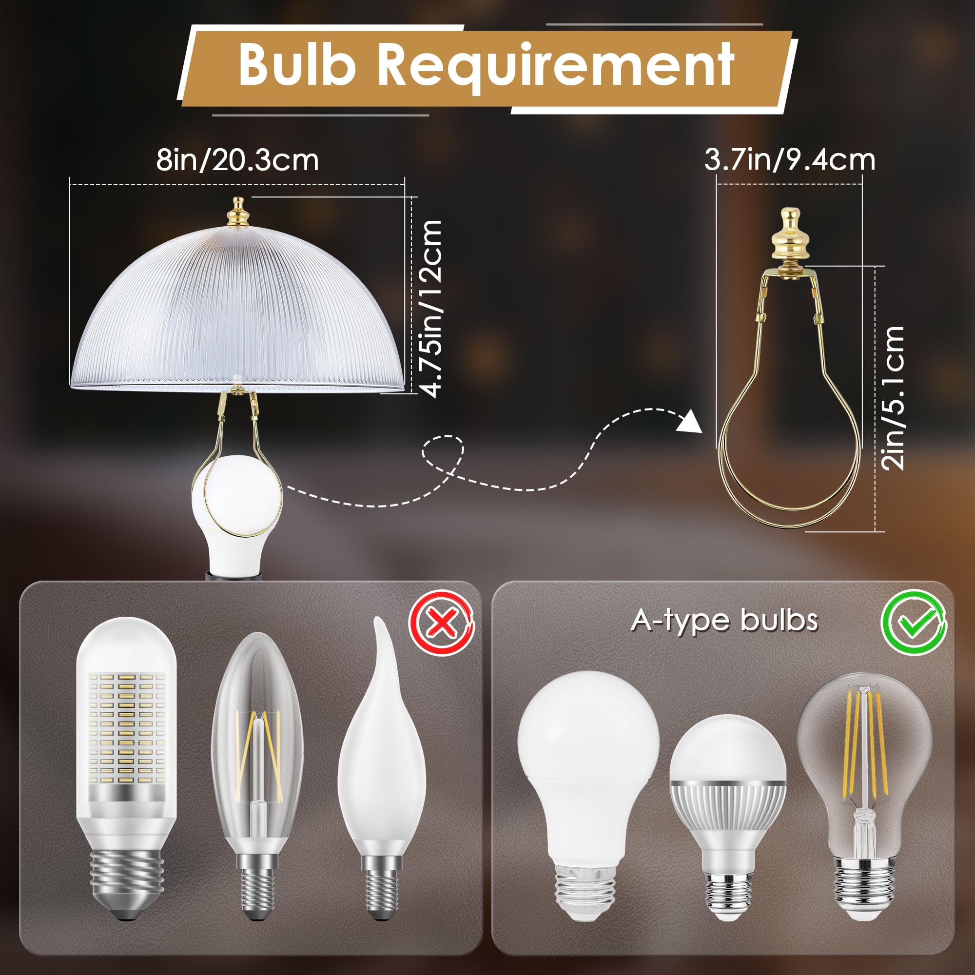 Dunkive clip-on shade compatible with A-type bulbs for quick upgrades