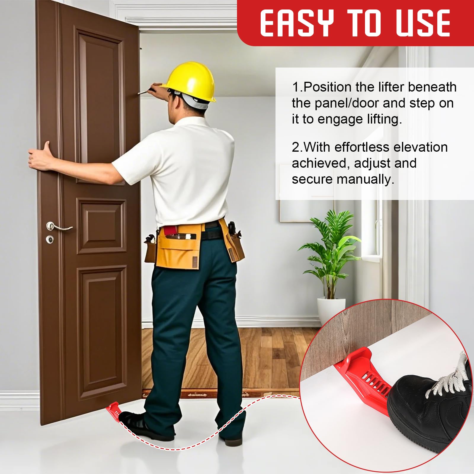 Dunkive lifter with built-in rasp smooths panel edges.