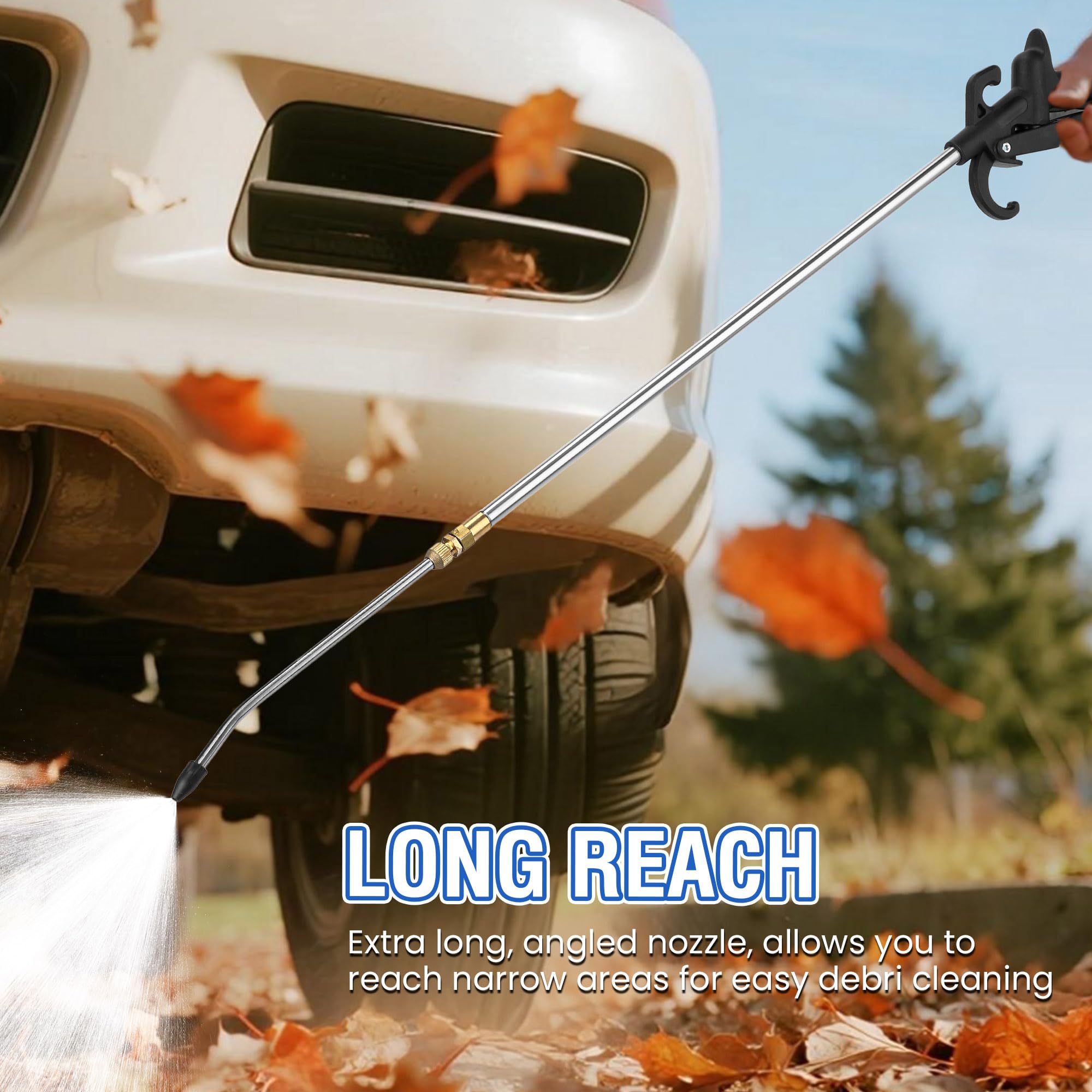 Dunkive extends to radiator fins, car interiors, and gutters for versatile cleaning.