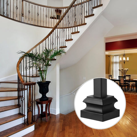 Dunzy flat square baluster shoe fitted to a stair step.