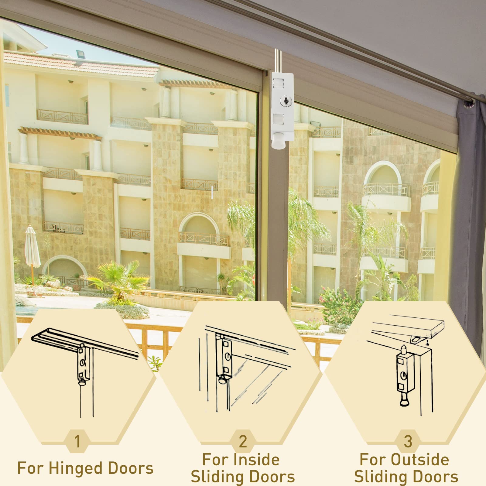 Dunzy lock dimensions show length 14.6 cm for accurate sizing