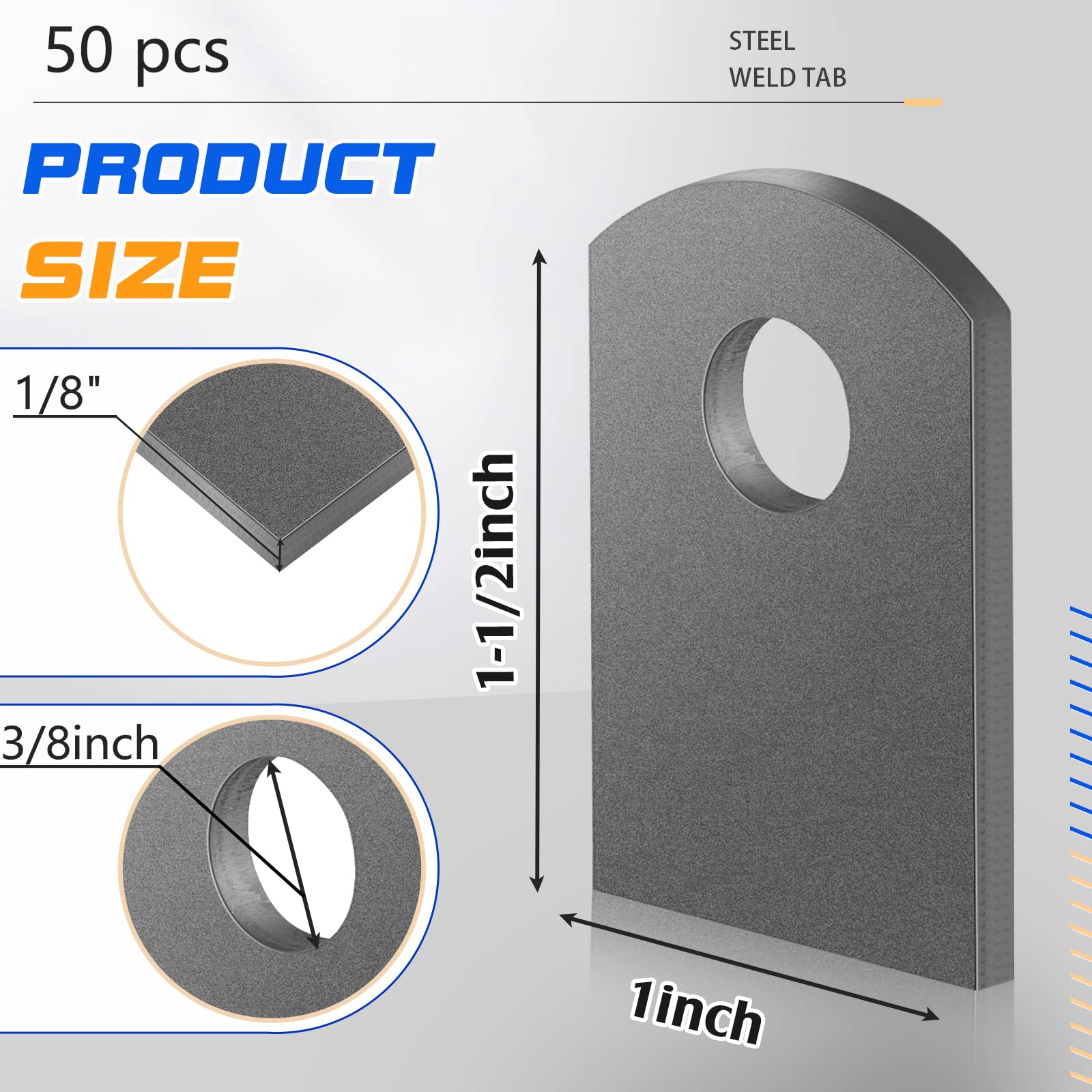 Dunzy weld tab perforated surface detail promotes even coating